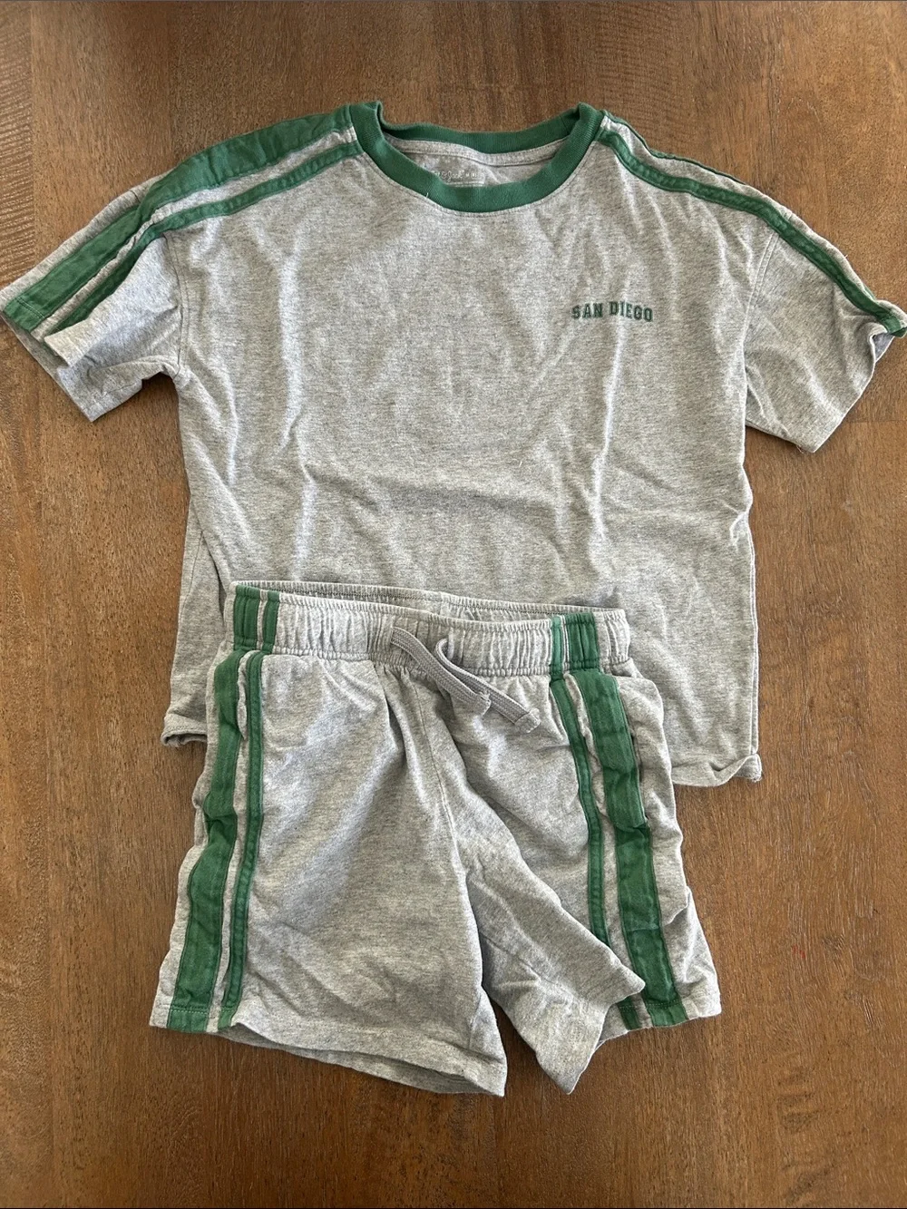 Cat & Jack Grey and Green Short Pajama Set